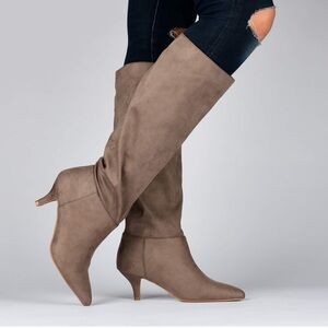 Elegant Taupe Knee-High Women's Boots